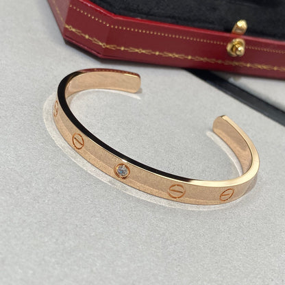 ¡®lume Jewelry¡¯LOVE BRACELET 6.1MM 1 DIAMOND OPEN CUFF