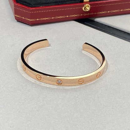 ¡®lume Jewelry¡¯LOVE BRACELET 6.1MM 1 DIAMOND OPEN CUFF