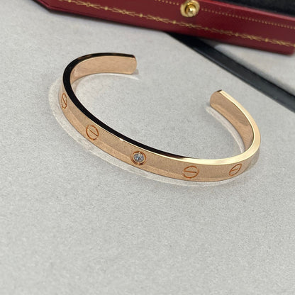 ¡®lume Jewelry¡¯LOVE BRACELET 6.1MM 1 DIAMOND OPEN CUFF