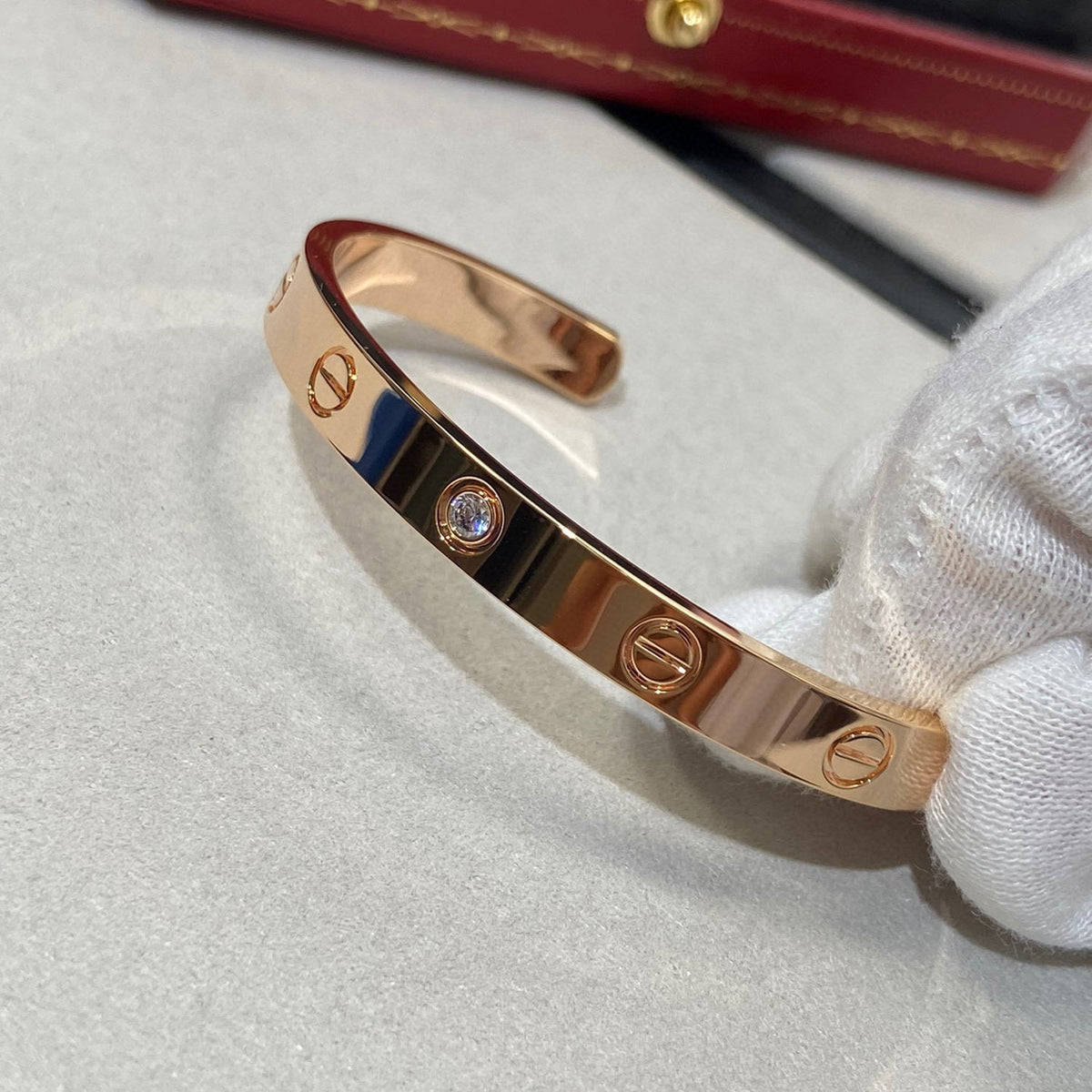 ¡®lume Jewelry¡¯LOVE BRACELET 6.1MM 1 DIAMOND OPEN CUFF