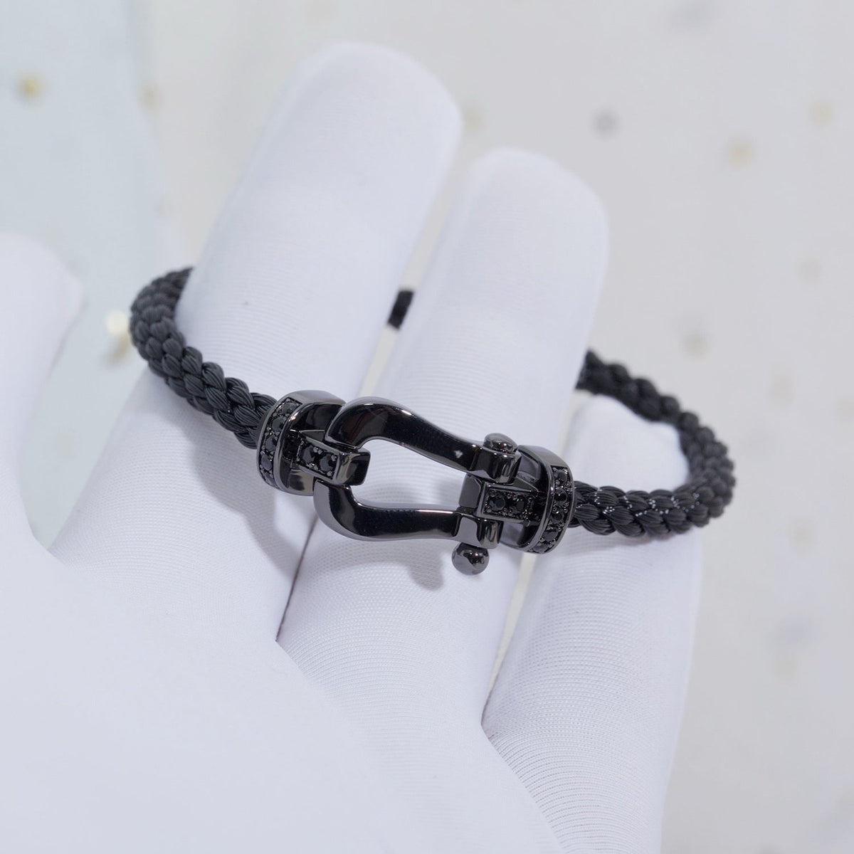 ¡®lume Jewelry¡¯FORCE LARGE SERIES HORSESHOE BLACK SAMURAI BRACELET