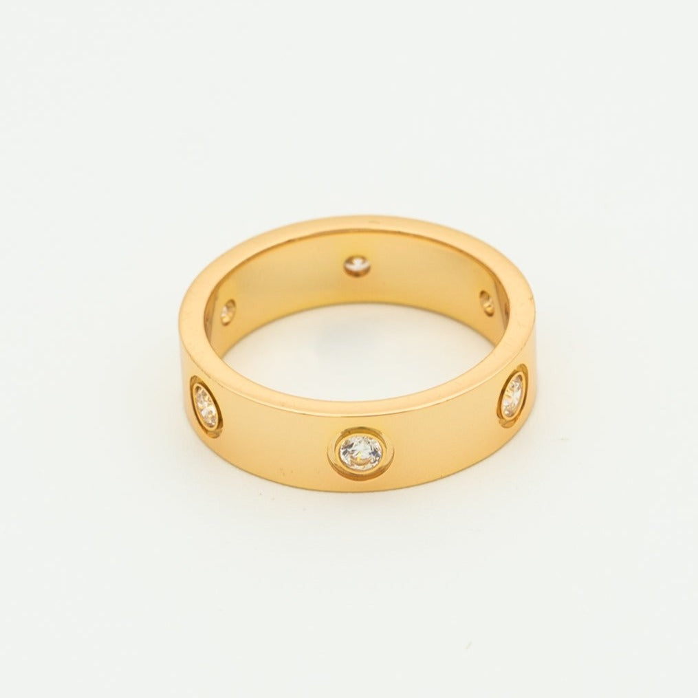 ¡®lume Jewelry¡¯LOVE RING 5.5MM 6 DIAMONDS PINK GOLD