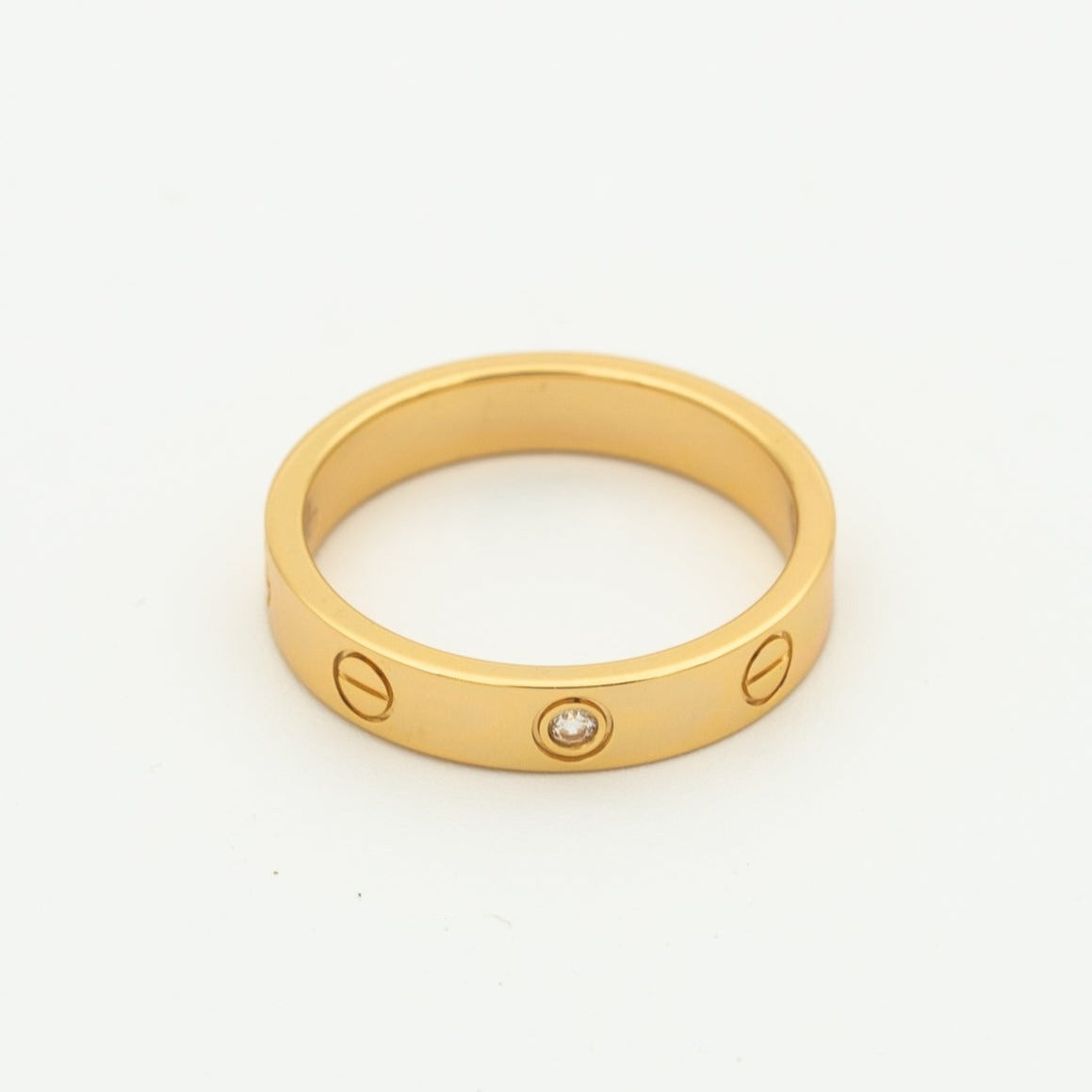 ¡®lume Jewelry¡¯LOVE RING 4MM 1 DIAMOND PINK GOLD