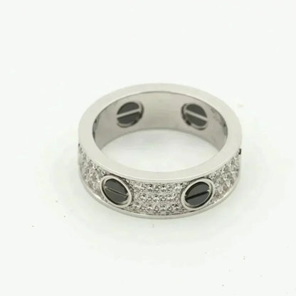 ¡®lume Jewelry¡¯LOVE RING 5.5MM DIAMONDS PAVED CERAMIC