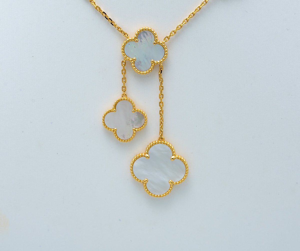 ¡®lume Jewelry¡¯CLOVER MOTHER OF PEARL NECKLACE 6 MOTIF