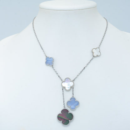 ¡®lume Jewelry¡¯CLOVER MOP CHALCEDONY NECKLACE SILVER 6 MOTIF