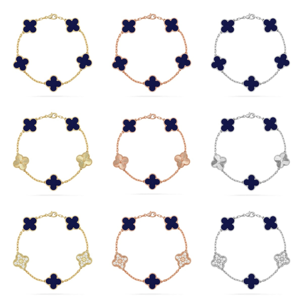 [lume Jewelry]New CLOVER 5 MOTIF LAPIS LAZULI BRACELET COLLECTION