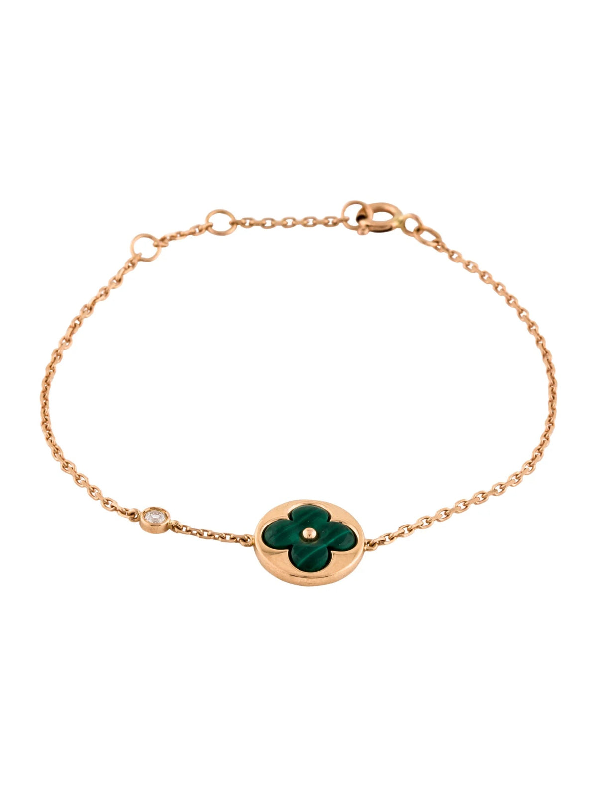 ¡®lume Jewelry¡¯SUN MALACHITE 1 DIAMOND PINK GOLD BRACELET