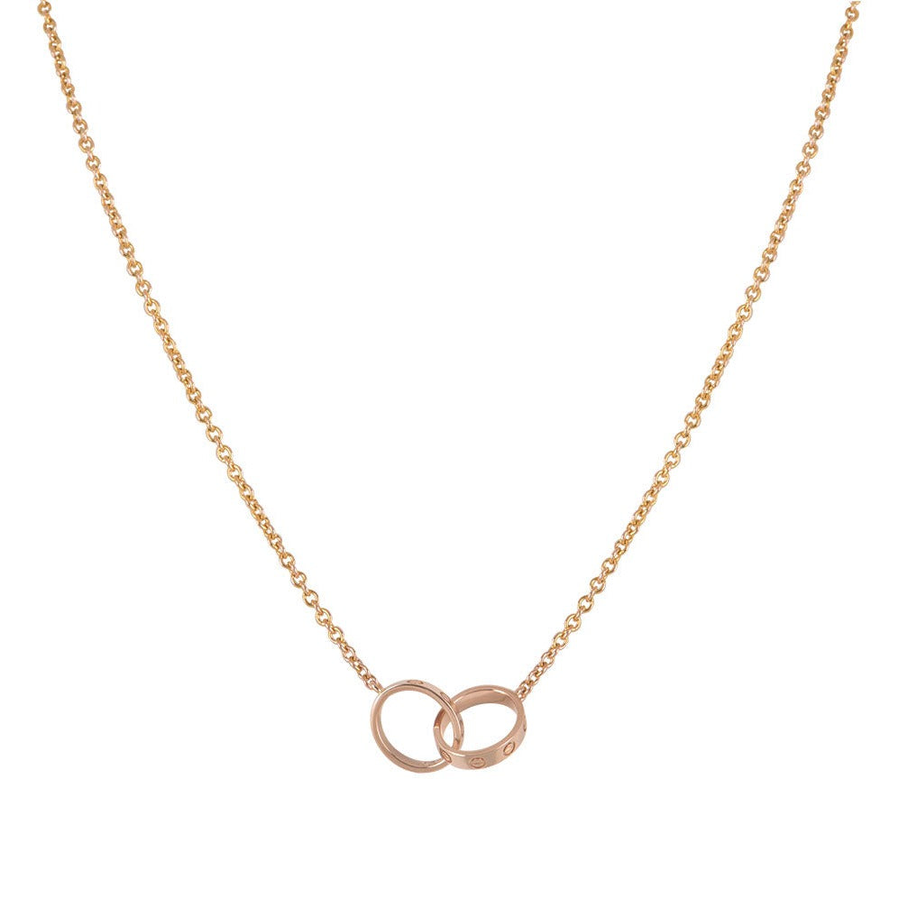 ¡®lume Jewelry¡¯LOVE NECKLACE DOUBLE RING PINK GOLD