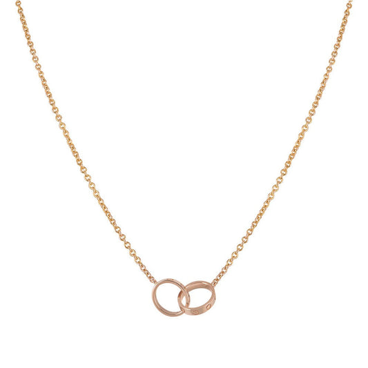 ¡®lume Jewelry¡¯LOVE NECKLACE DOUBLE RING PINK GOLD