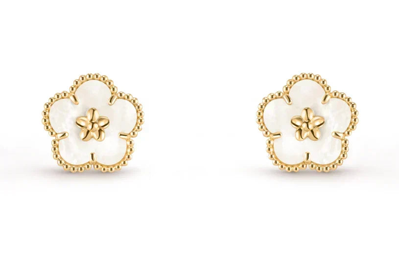 [lume Jewelry]LUCKY WHITE MOP EARRINGS