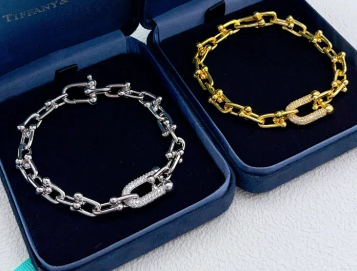 [lume Jewelry] TF HORSESHOE BUCKLE DIAMOND BRACELET