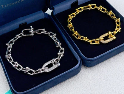 [lume Jewelry] TF HORSESHOE BUCKLE DIAMOND BRACELET