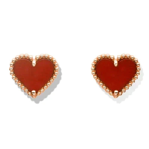 ¡®lume Jewelry¡¯HEART CARNELIAN STUD EARRINGS