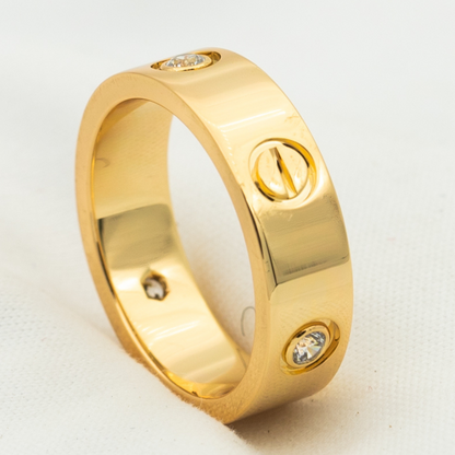 ¡®lume Jewelry¡¯LOVE RING 5.5MM 3 DIAMONDS PINK GOLD