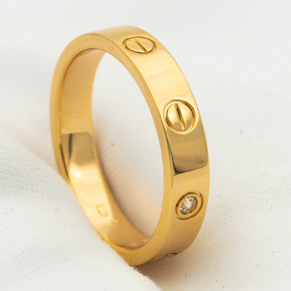 ¡®lume Jewelry¡¯LOVE RING 4MM 1 DIAMOND PINK GOLD