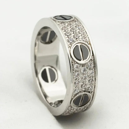 ¡®lume Jewelry¡¯LOVE RING 5.5MM DIAMONDS PAVED CERAMIC