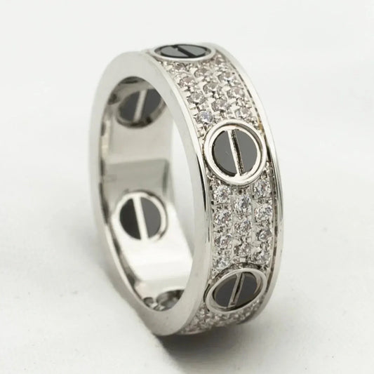 ¡®lume Jewelry¡¯LOVE RING 5.5MM DIAMONDS PAVED CERAMIC