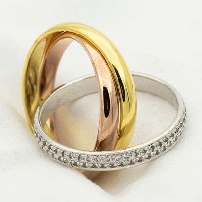 ¡®lume Jewelry¡¯TRINITY RING GOLD PINK GOLD SILVER DIAMONDS