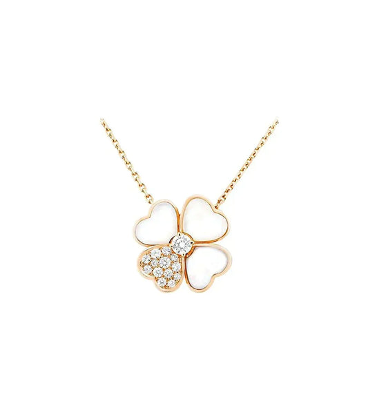 ¡®lume Jewelry¡¯CLOVER MOP DIAMOND ROSE GOLD NECKLACE