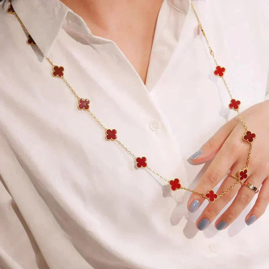 ¡®lume Jewelry¡¯CLOVER 20 MOTIFS CARNELIAN NECKLACE