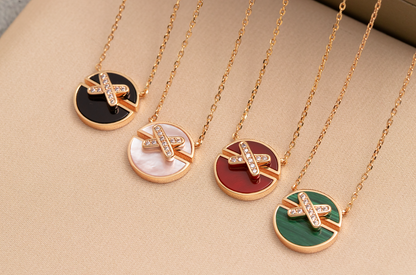 ¡®lume Jewelry¡¯JEUX DE PINK GOLD DIAMOND NECKLACE