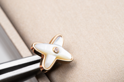¡®lume Jewelry¡¯JEUX DE WHITE MOP PINK GOLD DIAMOND EARRINGS