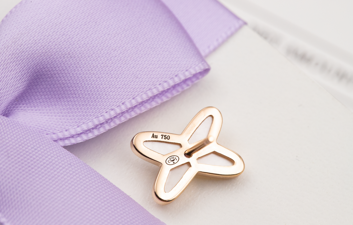 ¡®lume Jewelry¡¯JEUX DE WHITE MOP PINK GOLD DIAMOND EARRINGS