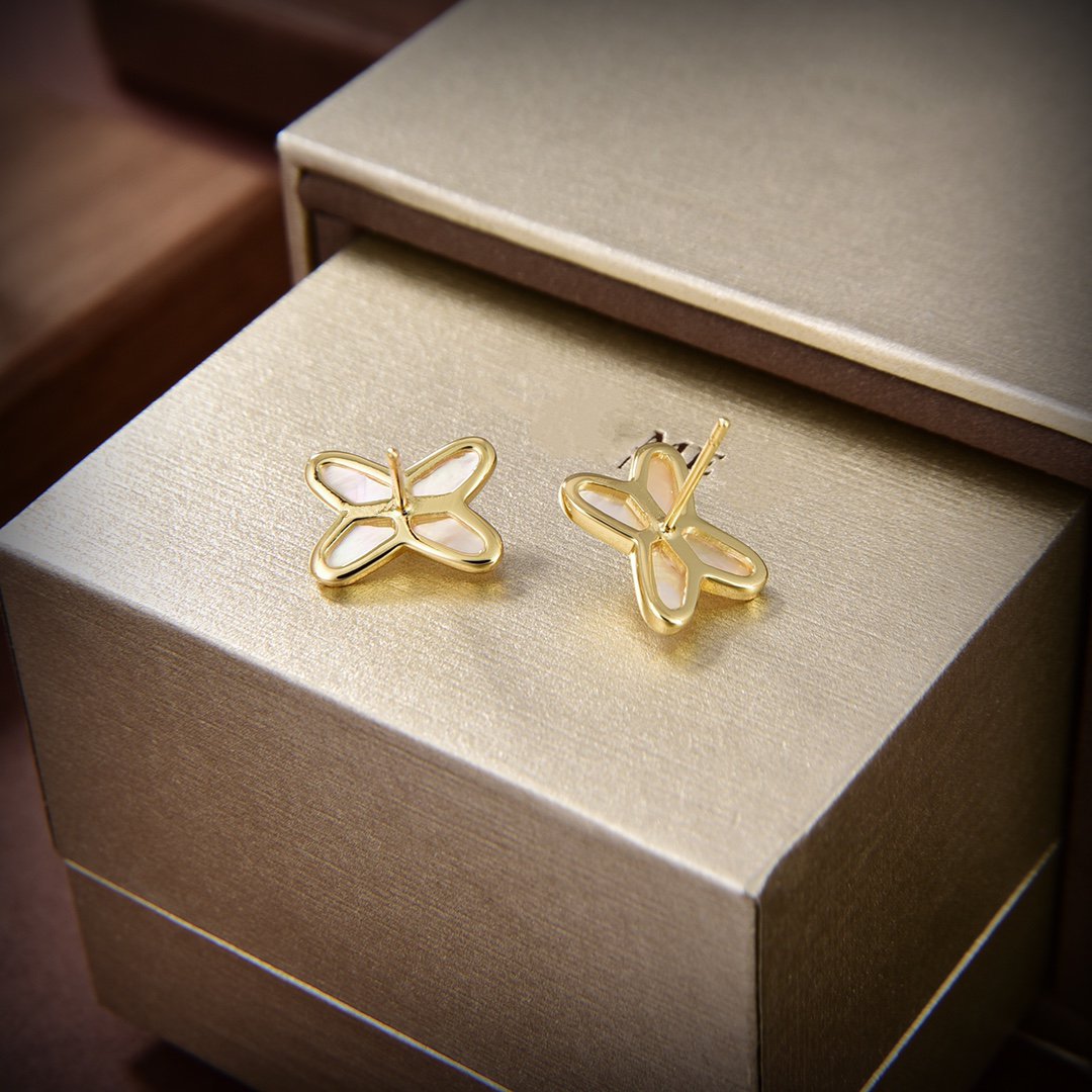 ¡®lume Jewelry¡¯JEUX DE WHITE MOP GOLD DIAMOND EARRINGS