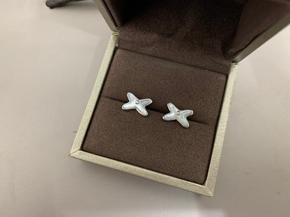 ¡®lume Jewelry¡¯JEUX DE WHITE MOP SILVER DIAMOND EARRINGS