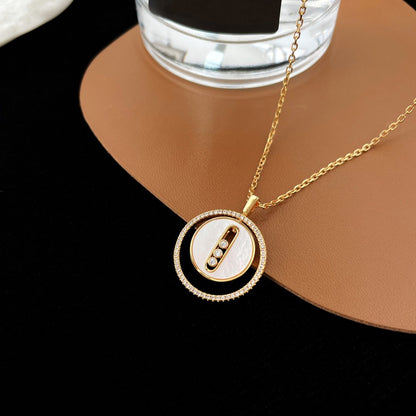 [lume Jewelry]LUCKY MOVE MM NACRE BLANCHE DIAMOND NECKLACE