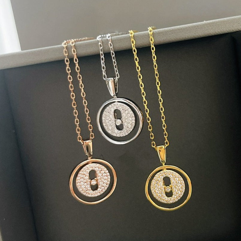 [lume Jewelry]LUCKY MOVER PM PAVED NECKLACE