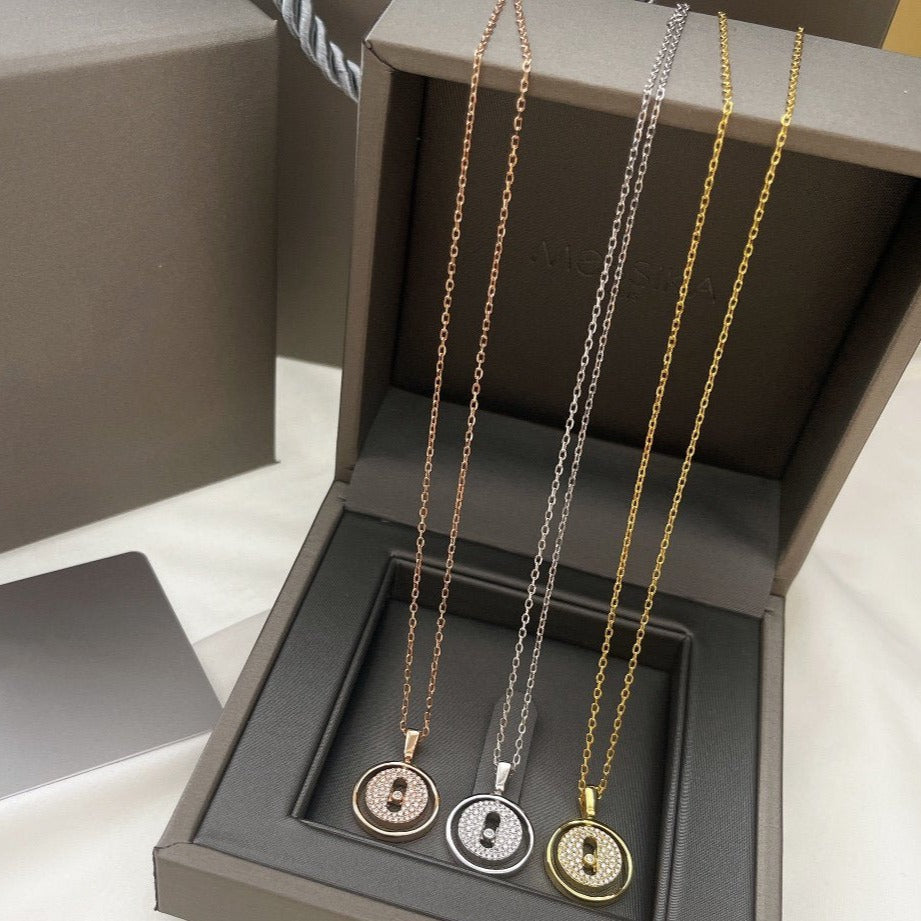 [lume Jewelry]LUCKY MOVER PM PAVED NECKLACE