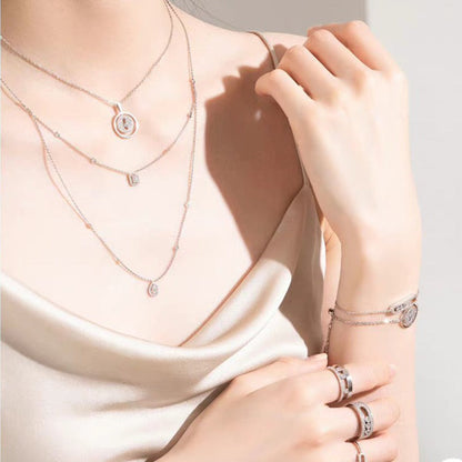 [lume Jewelry]LUCKY MOVER PM PAVED NECKLACE
