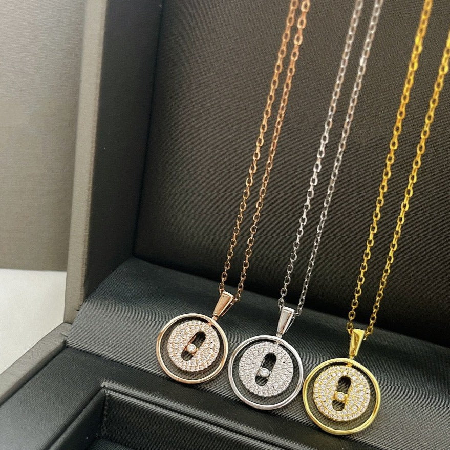 [lume Jewelry]LUCKY MOVER PM PAVED NECKLACE