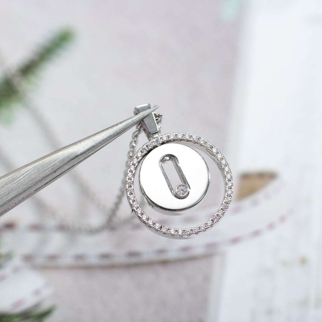 [lume Jewelry]LUCKY MOVE PM NECKLACE SILVER DIAMOND