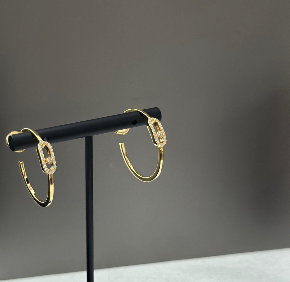 [lume Jewelry]CREOLES MOVE UNO PM DIAMOND EARRINGS