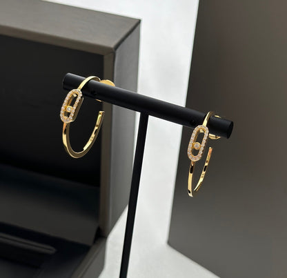 [lume Jewelry]CREOLES MOVE UNO PM DIAMOND EARRINGS