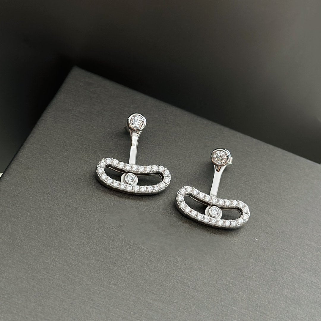 [lume Jewelry]MOVE UNO SILVER DIAMOND EARRINGS