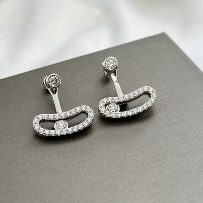 [lume Jewelry]MOVE UNO SILVER DIAMOND EARRINGS