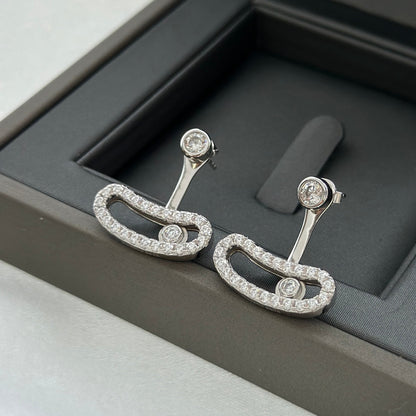 [lume Jewelry]MOVE UNO SILVER DIAMOND EARRINGS