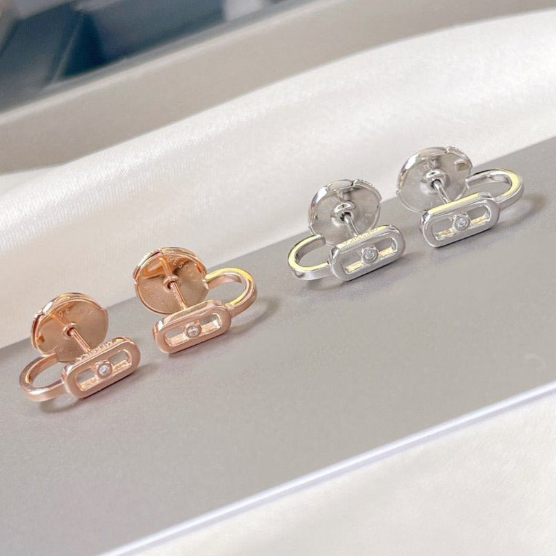 [lume Jewelry]CREOLES MOVE UNO MINI 1 DIAMOND EARRINGS