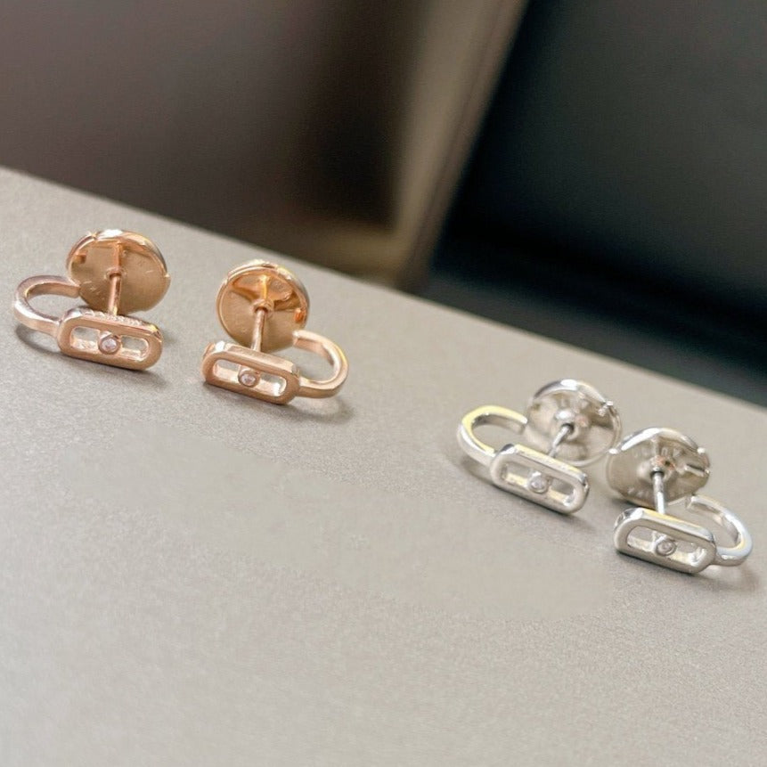 [lume Jewelry]CREOLES MOVE UNO MINI 1 DIAMOND EARRINGS