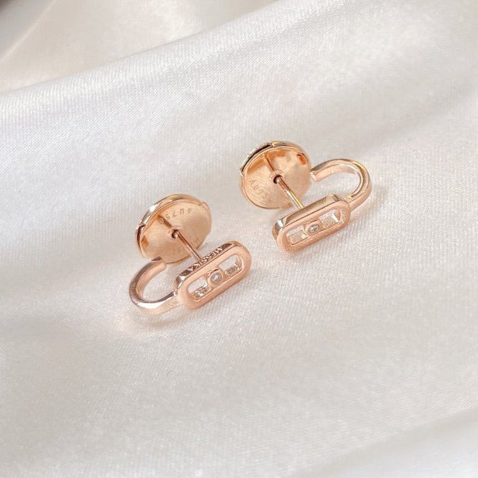 [lume Jewelry]CREOLES MOVE UNO MINI 1 DIAMOND EARRINGS