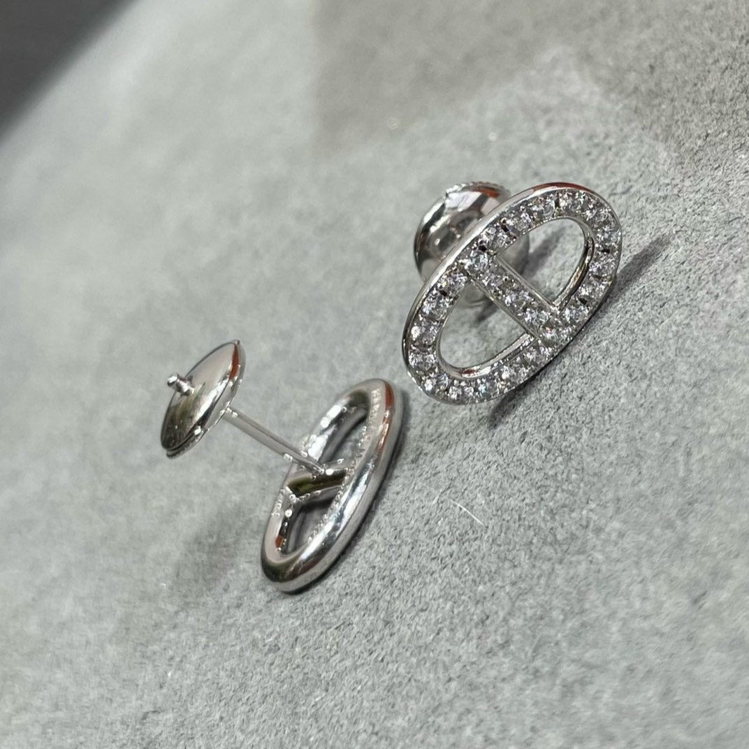 ¡®lume Jewelry¡¯HM FULL DIAMOND PIG NOSE STUD EARRINGS