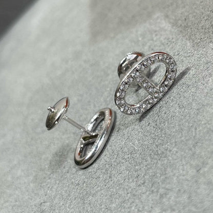 ¡®lume Jewelry¡¯HM FULL DIAMOND PIG NOSE STUD EARRINGS