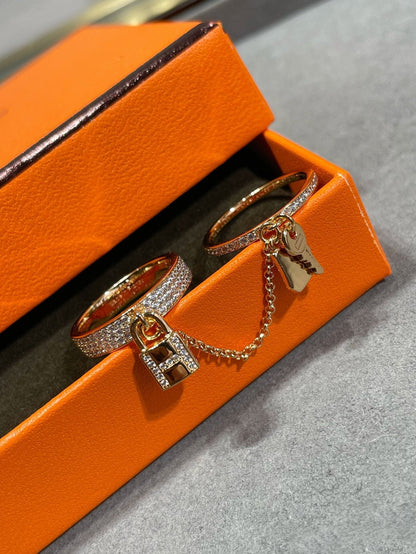 ¡®lume Jewelry¡¯HM KELLY CLOCHETTE DOUBLE RING IN  WITH DIAMONDS