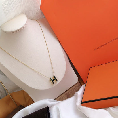 ¡®lume Jewelry¡¯HM CLIC BLACK ENAMEL GOLD NECKLACE