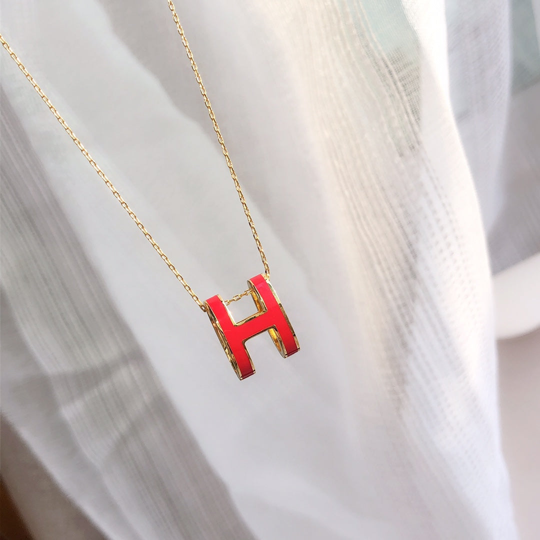 ¡®lume Jewelry¡¯HM CLIC RED ENAMEL GOLD NECKLACE