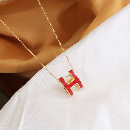 ¡®lume Jewelry¡¯HM CLIC RED ENAMEL GOLD NECKLACE
